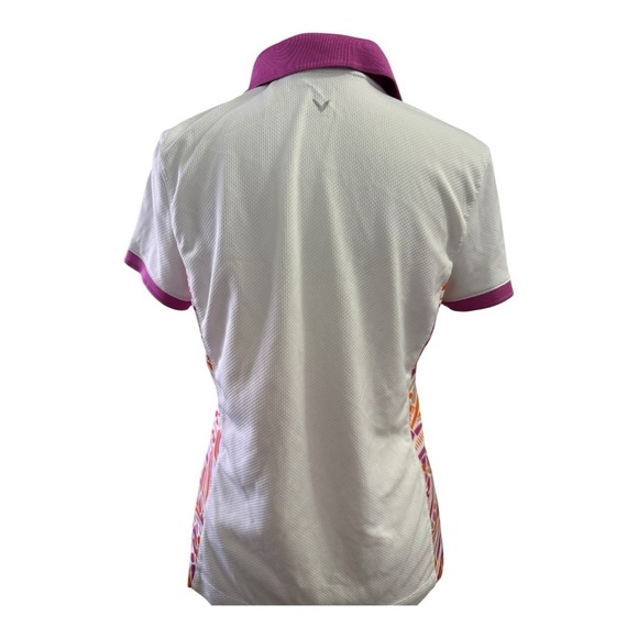Women's Callaway White/Pink Golf Polo Small - Picture 3 of 6